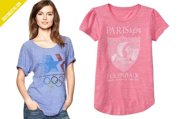 Camisetas juegos olímpicos vintage chicas