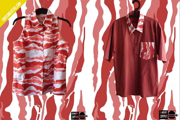 Shirts bacon hungry zippers