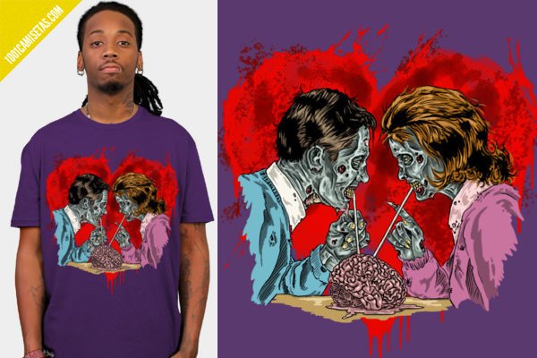 Camisetas zombies san valentin