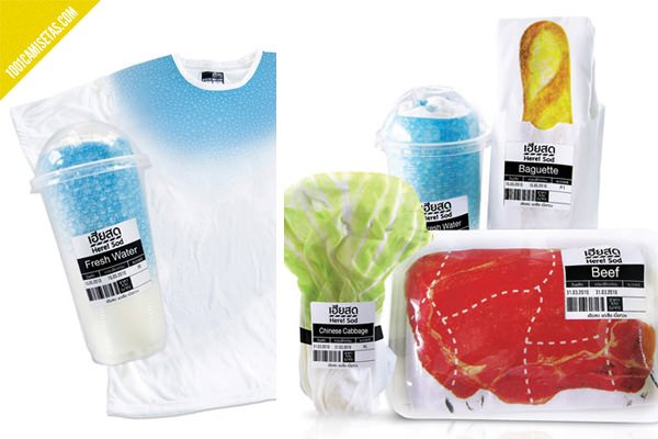 Packaging camisetas comida