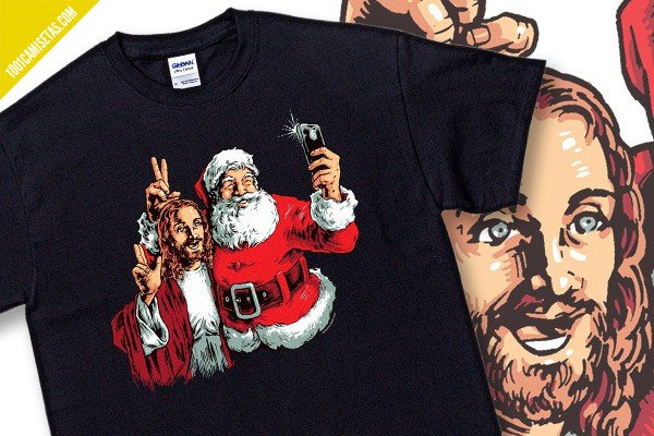 Camiseta santa jesus selfie